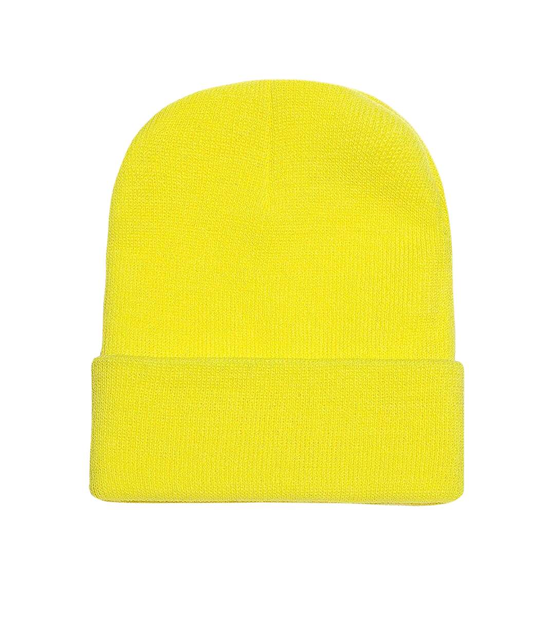 Bonnet épais adulte unisexe jaune pâle Yupoong-1