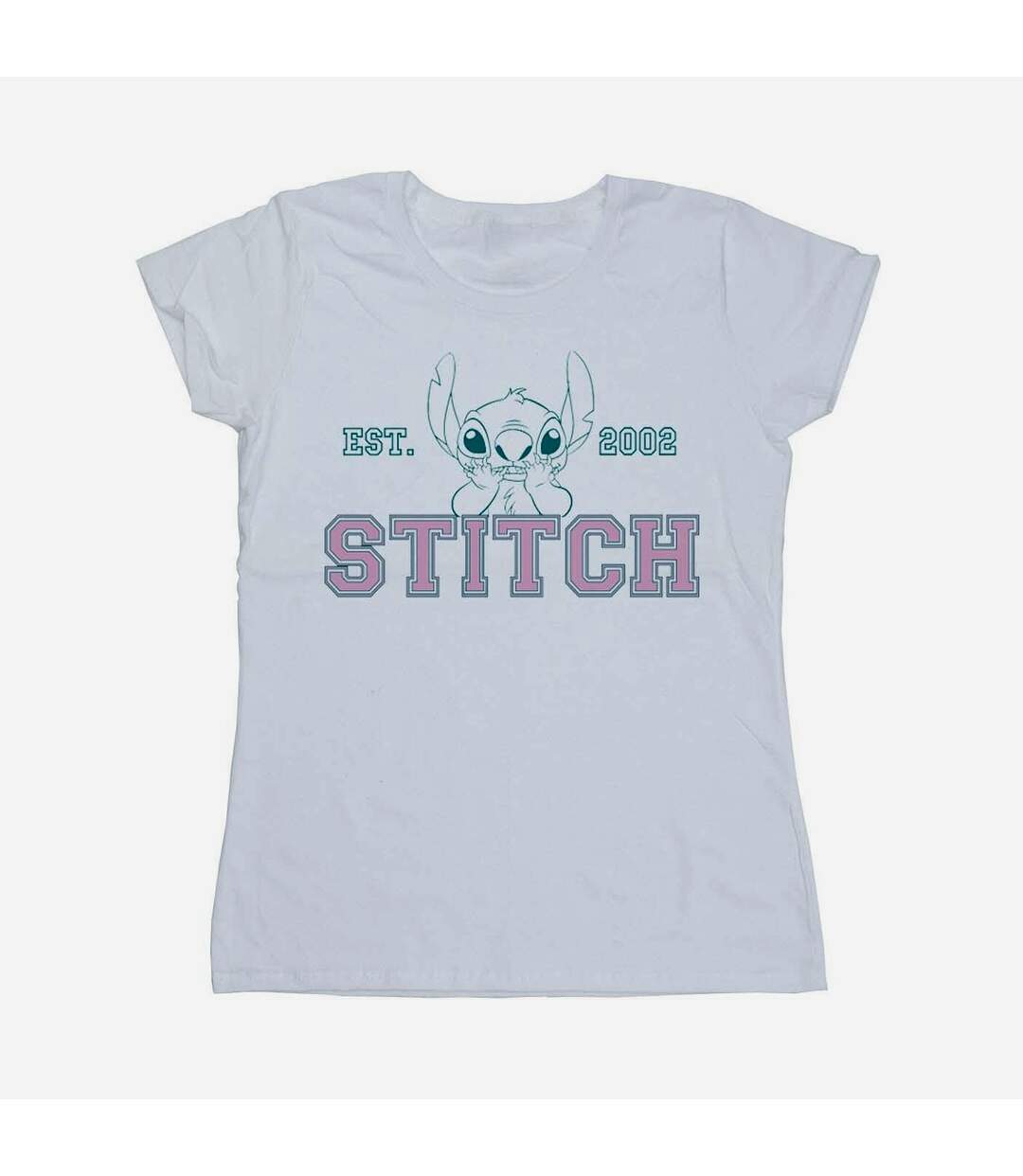 Disney T-shirt en coton pastel Lilo And Stitch Collegial Womens/Ladies (Blanc) - UTBI25443-1