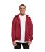 Sweat À Capuche Zippé Lourd Pour Hommes Bourgogne Build Your Brand-1