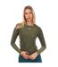 Womens/ladies Series-3 Long-sleeved Top Khaki Green Skins-1