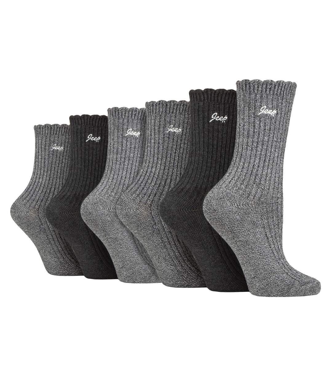 Ladies 6 Pack Bamboo Boot Socks | Cute Scalloped Top Socks-1