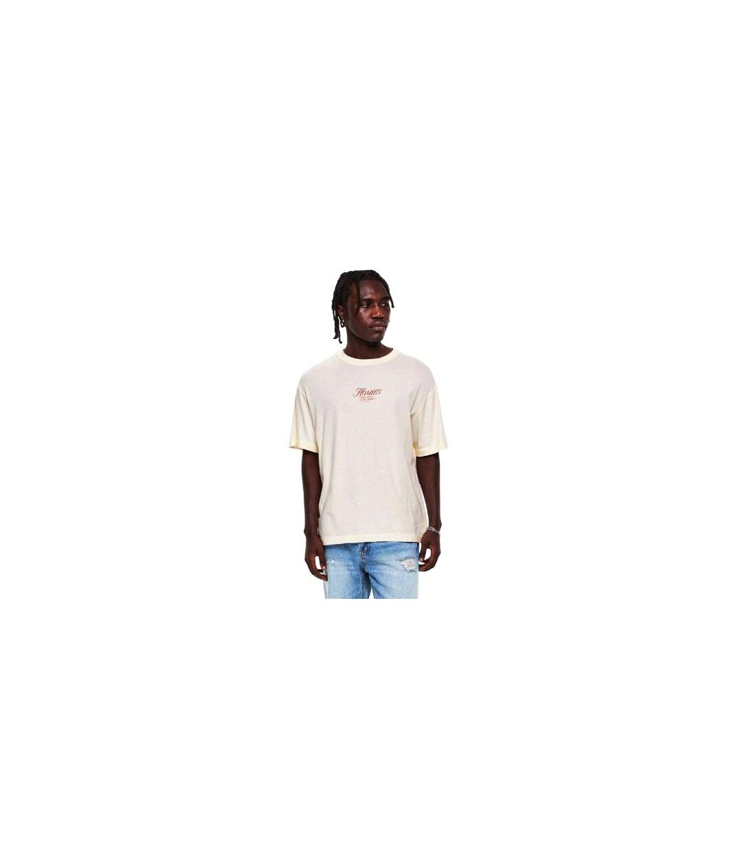 T-shirt Motif/style Imprimé Graphique Piscina Homme Beige Homies Marbella-1