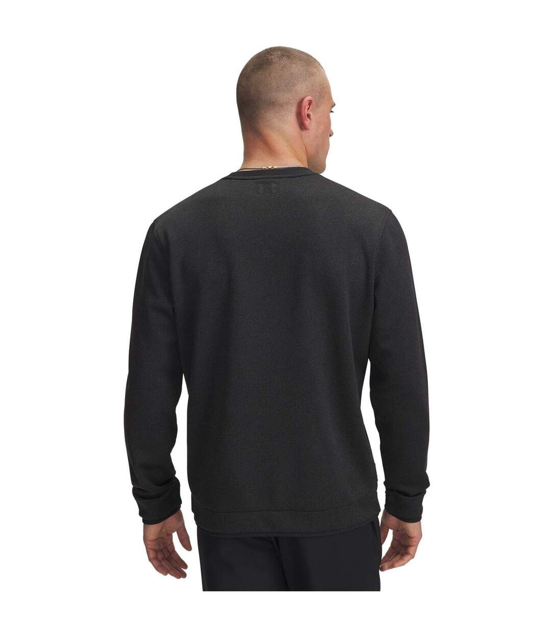 Mens Crew Neck Regular Long-sleeved Sweatshirt Black Under Armour-2