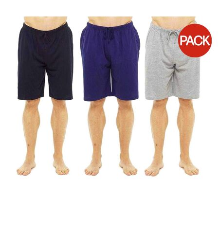 Pack Of 3  Mens Lounge Shorts  Black Navy Grey Keanu