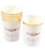 Lot de 6 Gobelets en Papier Boho Chat 25cl Blanc-1