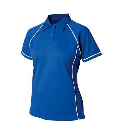 Finden & Hales Womens/Ladies Piped Performance Polo Shirt (Royal Blue/White)