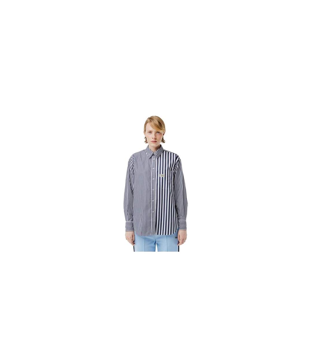 Chemise Motif/style À Rayures Bandier Femme Bleu Marine Lacoste-1