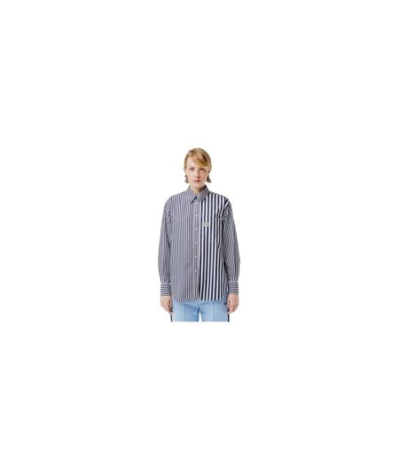 Chemise Motif/style À Rayures Bandier Femme Bleu Marine Lacoste