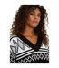 Dorothy Perkins Womens/Ladies Patterned Textured V Neck Sweater (Black/White) - UTDP4295