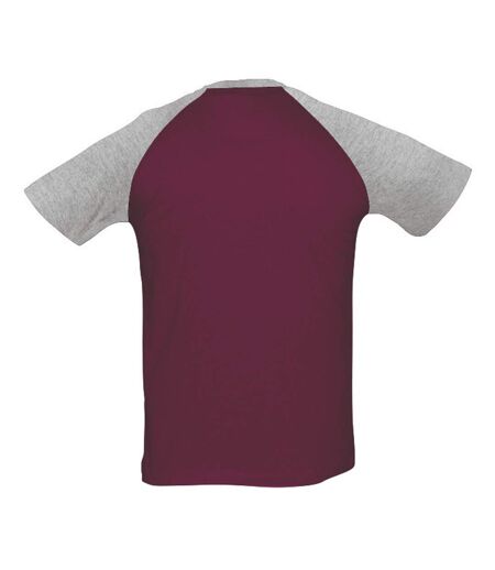 SOLS Mens Funky Contrast Short Sleeve T-Shirt (Burgundy/Grey Melange) - UTPC300