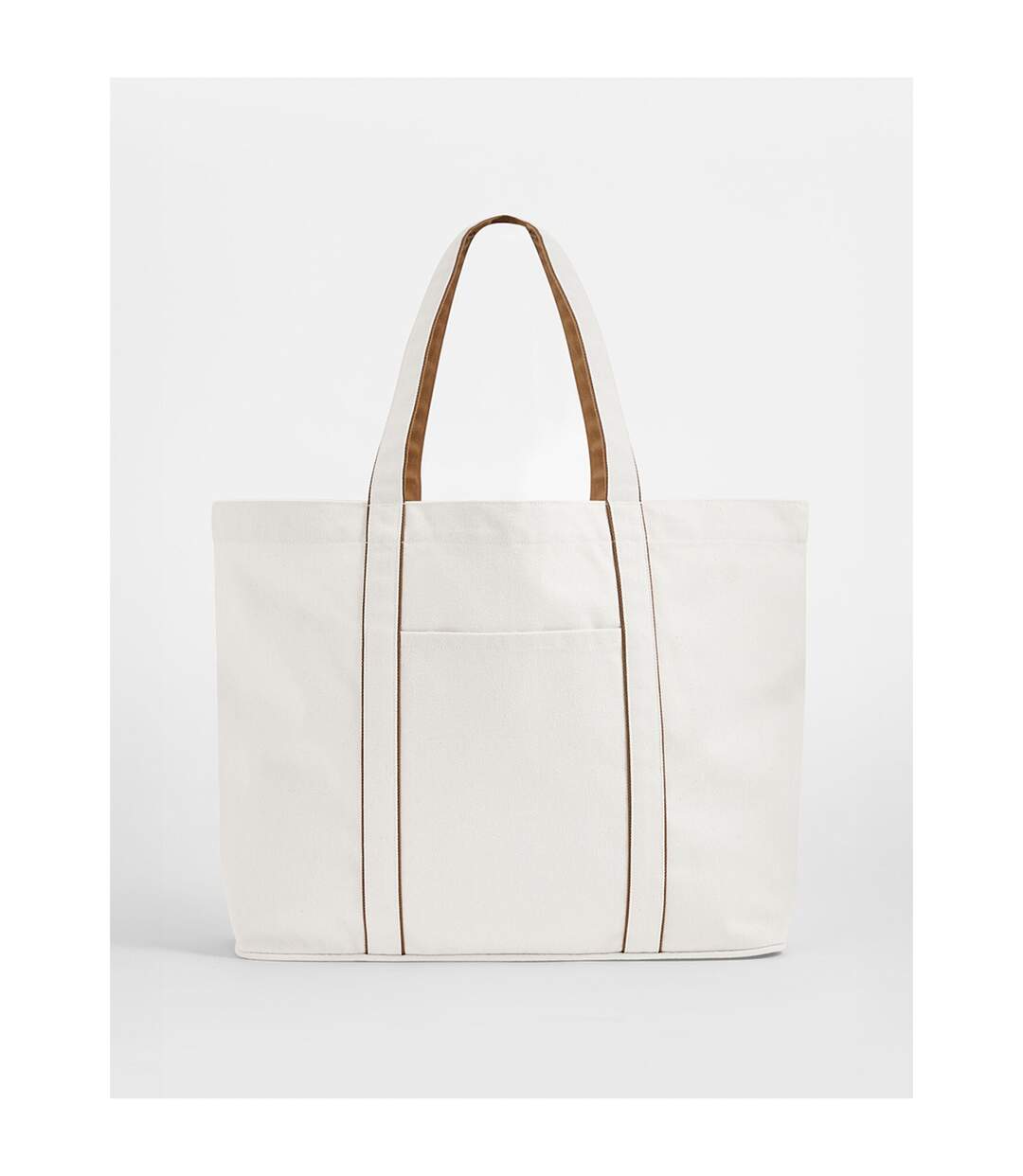 Tote Bag Motif/style Grand Courtside Taille Unique Blanc Doux Caramel Westford Mill-3
