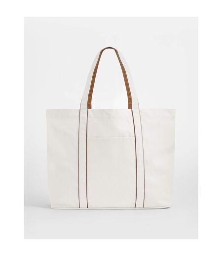 Tote Bag Motif/style Grand Courtside Taille Unique Blanc Doux Caramel Westford Mill