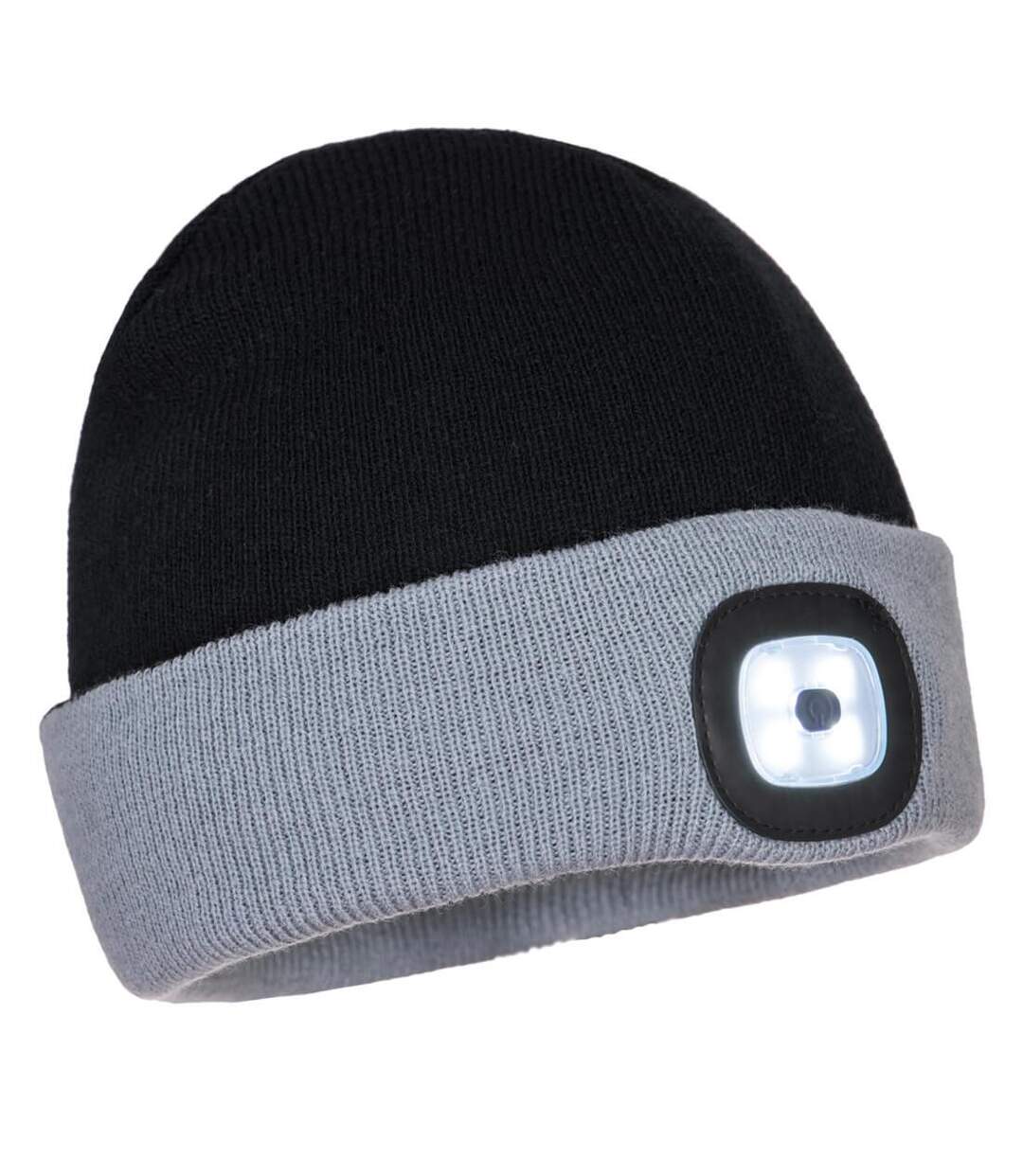 Unisex adult two tone torch beanie black/grey Portwest-1