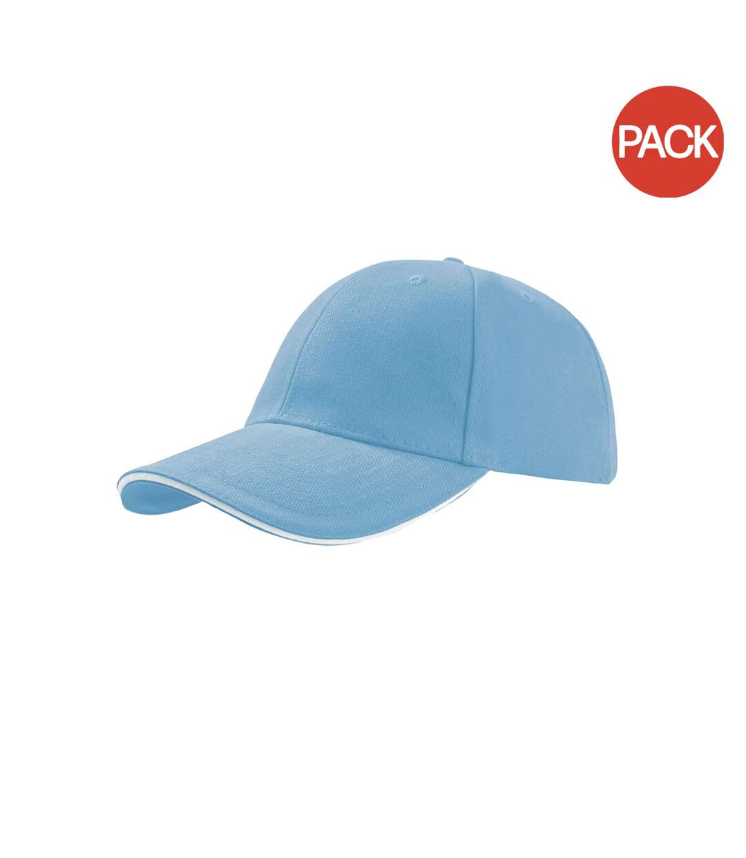 Lot de 2  casquettes en coton épais adulte bleu clair Atlantis-1