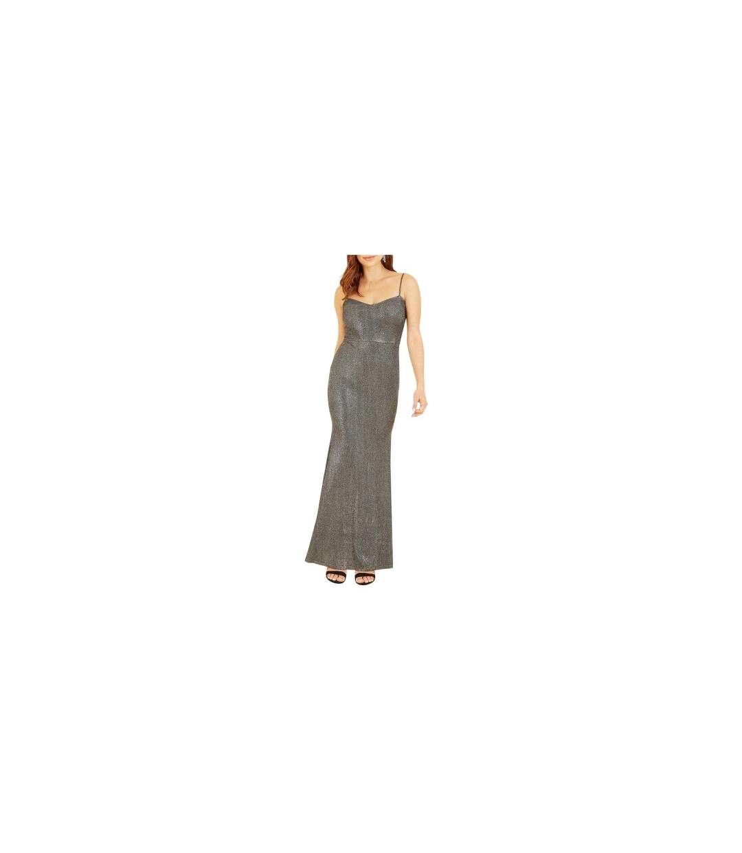 Robe Longue Officiel Motif/style Scintillant Femme Noir Mela London-1