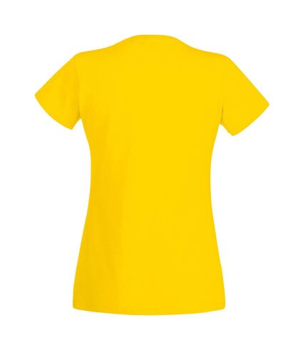 Womens/Ladies Value Fitted Short Sleeve Casual T-Shirt (Bright Yellow) - UTBC3901