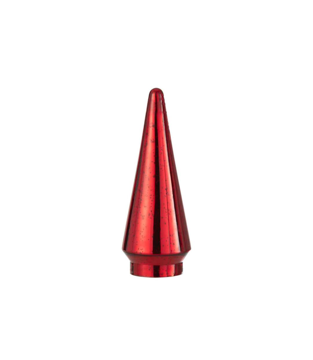Sapin de Noël en Verre Led 34cm Rouge-1