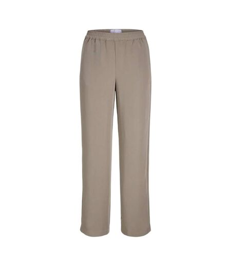Womens/ladies Poppy High Waist Casual Trousers Brindle JJXX