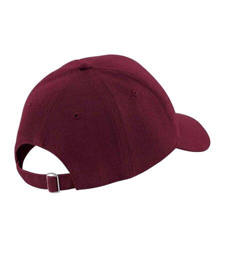 Casquette de baseball 100% coton épais adulte unisexe bordeaux Beechfield