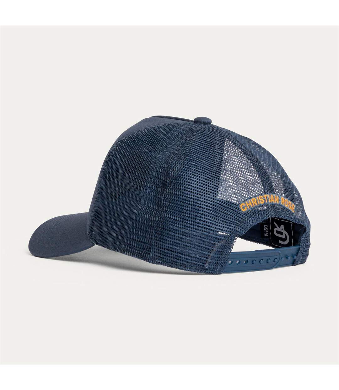Embroidered Patch Trucker Cap Navy Christian Rose-3