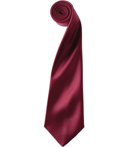 Cravate satin unie - PR750 - rouge bordeau