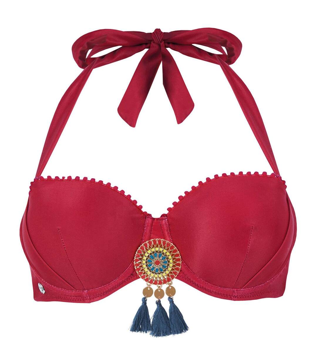 Haut de maillot bandeau bordeaux/pétrole Soleil by Brigitte Bardot-1