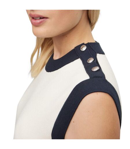 Womens/ladies Franata Knitted Dress White Black Boss