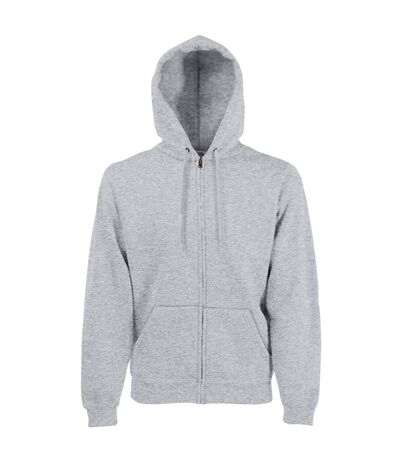 Sweatshirt À Capuche Et Fermeture Zippée Homme Gris Fruit Of The Loom
