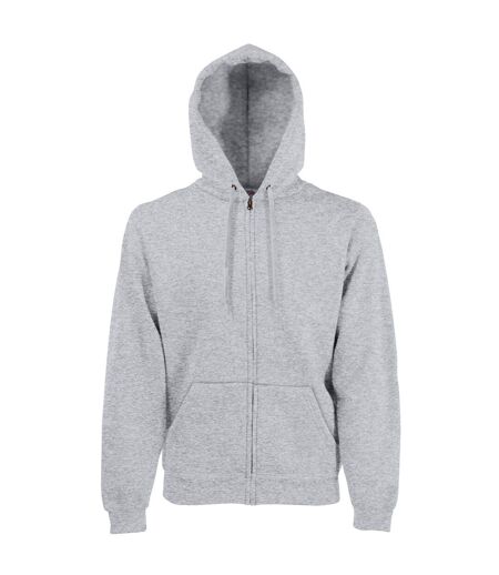 Sweatshirt À Capuche Et Fermeture Zippée Homme Gris Fruit Of The Loom