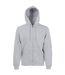 Sweatshirt À Capuche Et Fermeture Zippée Homme Gris Fruit Of The Loom-1