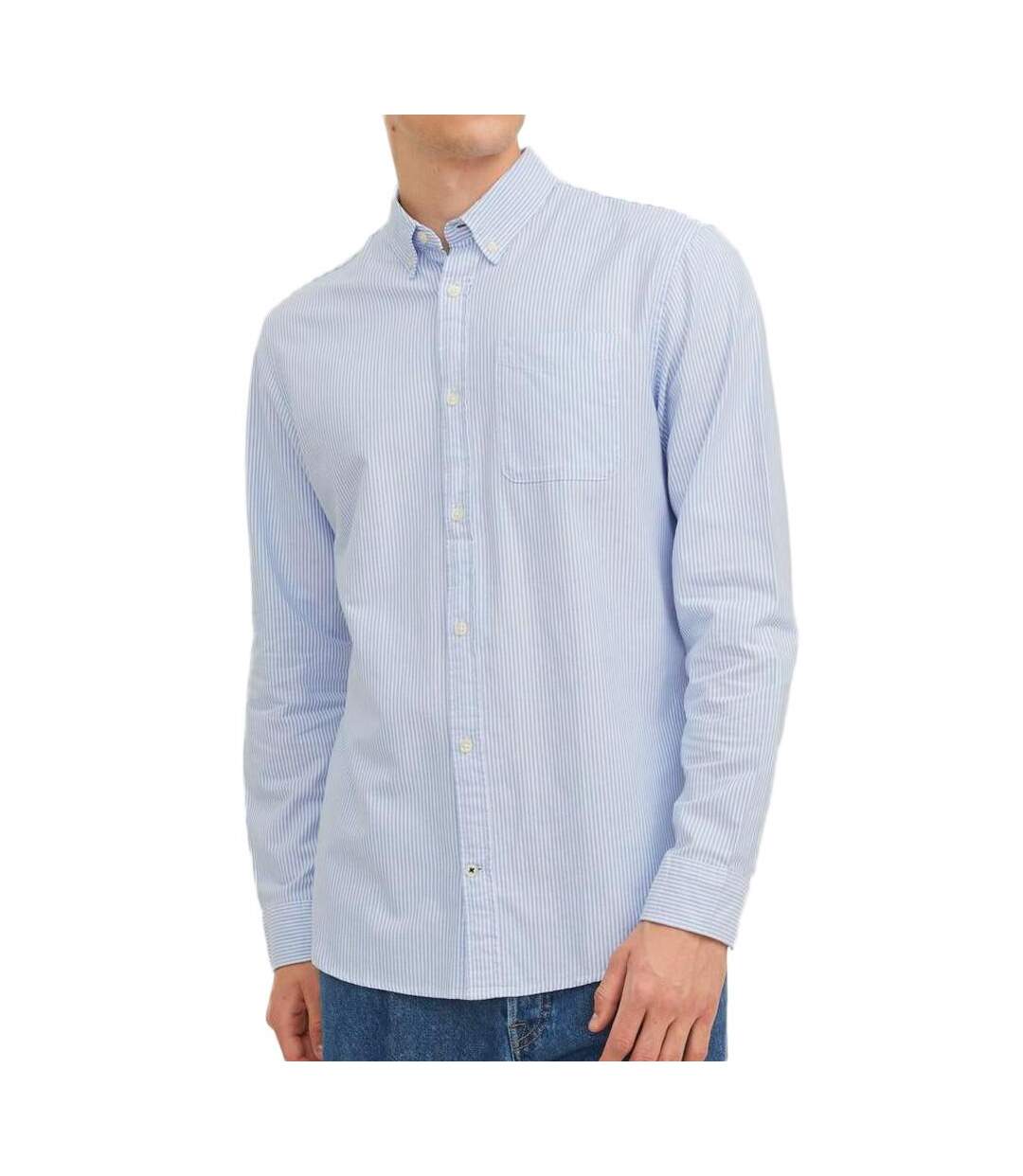 Chemise Manches longues Rayures Blanc/Bleu HommeJack & Jones Oxford - L-1