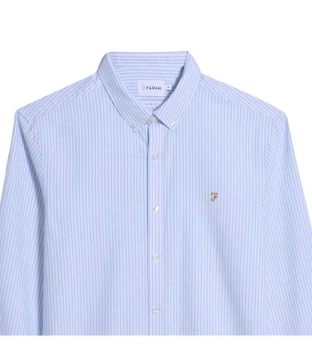 Chemise Motif/style À Rayures Brewer Homme Bleu Ciel Farah