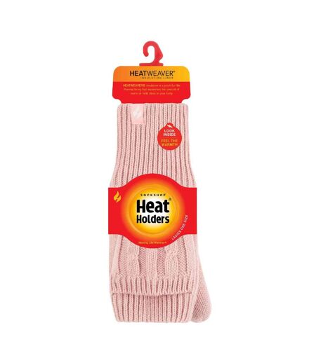 Ladies Cable Knit 2.3 Tog Thermal Winter Fingerless Converter Gloves