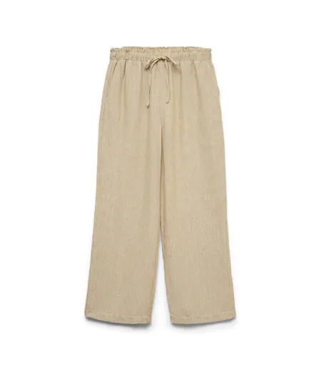 Pantalon fluide beige femme vero moda charline