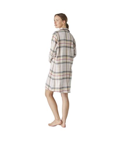 Women's long-sleeved nightgown plaid pajamas JJBEP1410