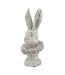 Stone effect ruffle hare ornament one size grey Hill Interiors-1