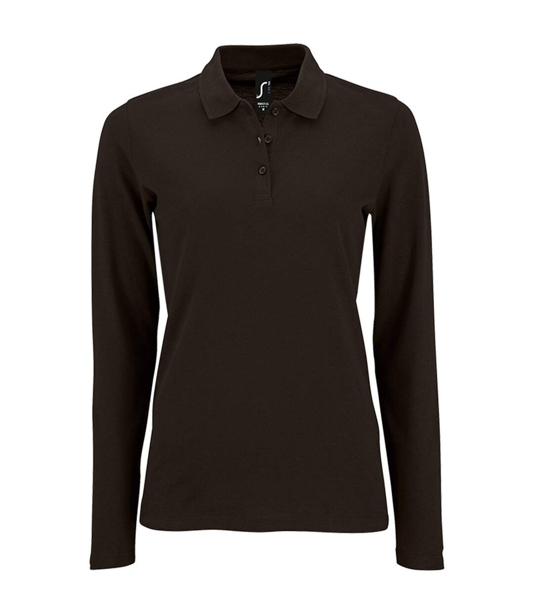 Polo manches longues perfect femme noir SOLS