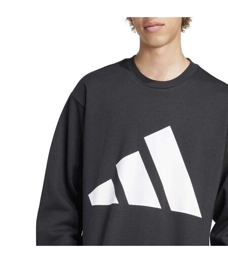 Mens Logo Crew Neck Sweatshirt Black Adidas