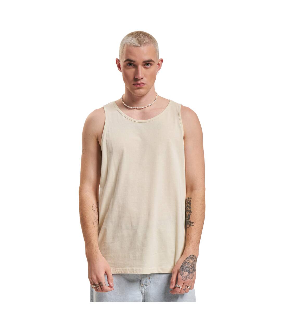 Débardeur Motif/style Uni Homme Sable Build Your Brand-1