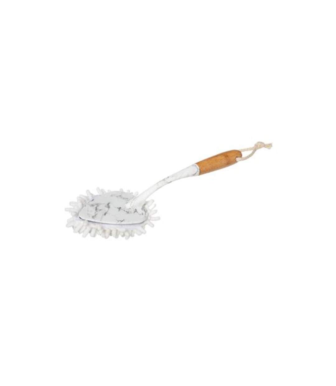 Plumeau Bambou Effet Marbre Scrub 35cm Blanc-1