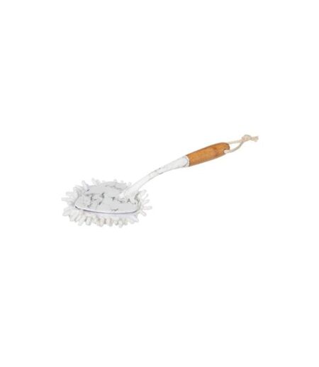 Plumeau Bambou Effet Marbre Scrub 35cm Blanc