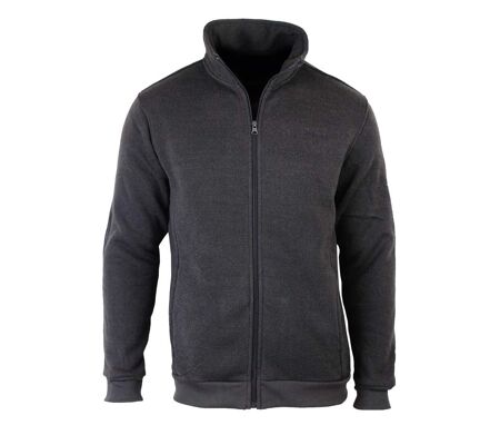 Cardigan Zippé Polaire Tricot Marron - Col Montant & Coudières