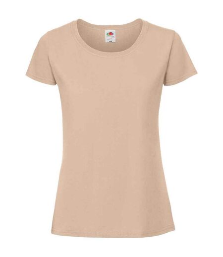 T-shirt Ajusté Femmes Beige Fruit Of The Loom