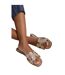 Womens/ladies Surge Cut Out Instep Strap Flat Sandals Gold Where´s That From-1
