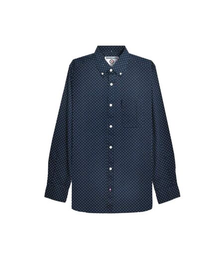 Chemise Manches Longues Motif/style À Points Homme Bleu Marine Foncé Lambretta