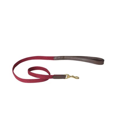 Plaited leather dog lead m brown/maroon Weatherbeeta