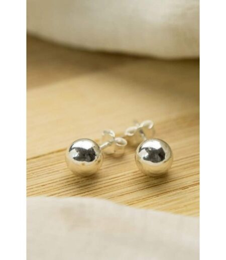 6mm Pure Silver Solid Unisex Round Ball Dot Everyday Geometric Studs Earrings