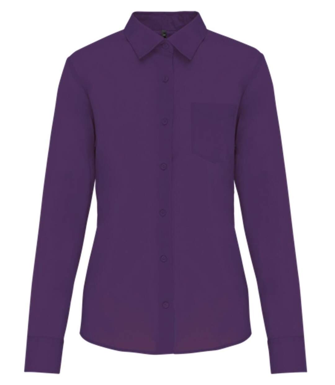 Chemise popeline manches longues - Femme - K549 - violet-1