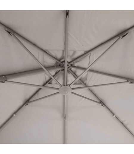 Parasol déporté carré Eléa - Inclinable - L. 300 x l. 300 cm - Marron noisette et tonka