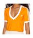 T-shirt Orange Femme Adidas Cropped